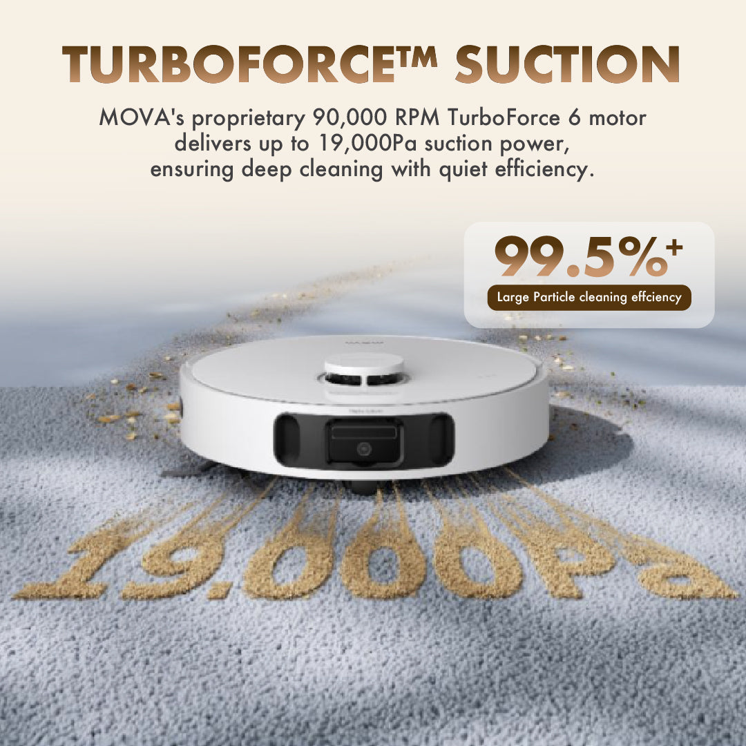 MOVA E40 Ultra Robot Vacuum | 19,000Pa | Hot-Air Self Cleaning | Extendable Mop | Anti-Tangle Side Brush | Smart Carpet Mode