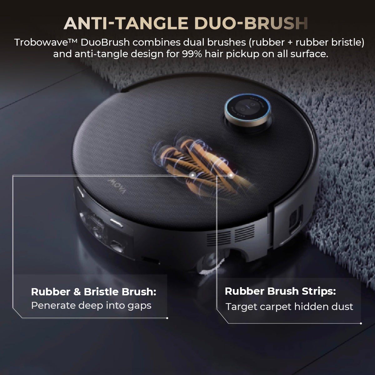 MOVA Z60 Ultra Roller Complete | 8cm Climbing | 28,000Pa | Anti-Tangle DuoBrush | 80°C Hot Water Cleaning | Roller Shield Cover