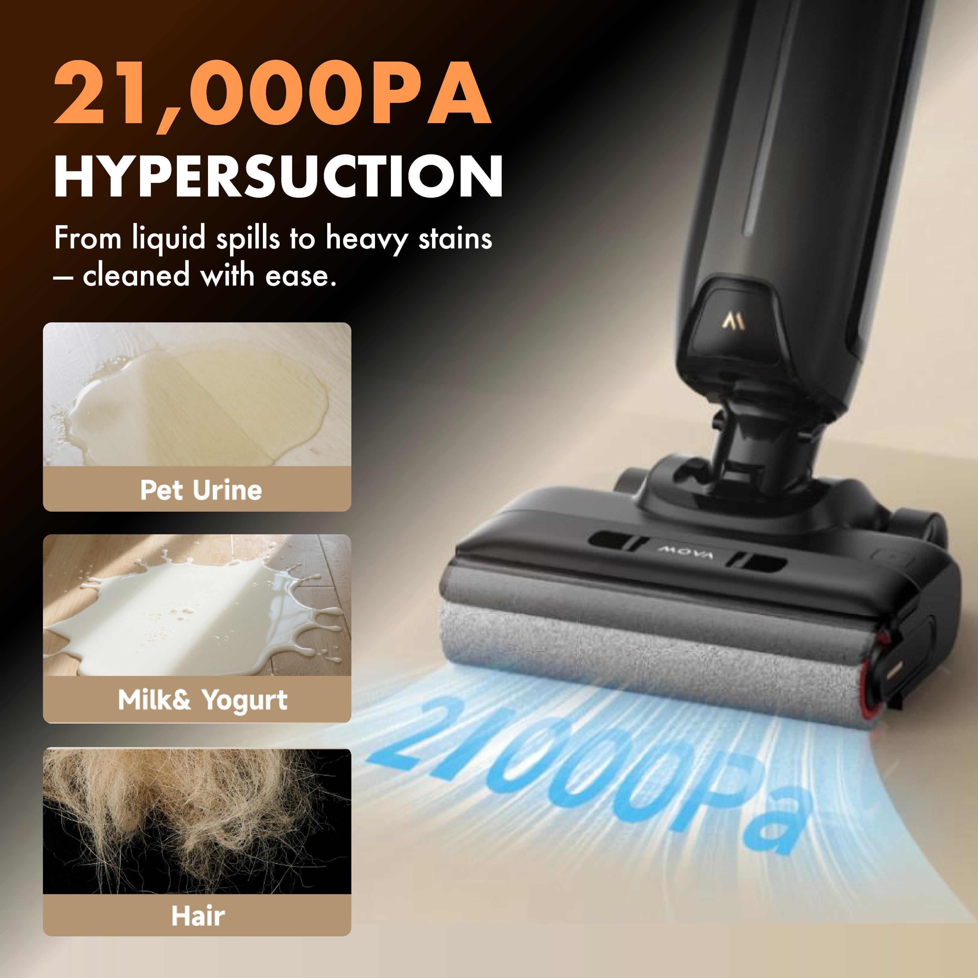 MOVA K30 Pro Wet Dry Floor Washer & Vacuum Cleaner | 80°C Self-Cleaning | 21,000Pa Versatile Suction | Deodorizer Stick