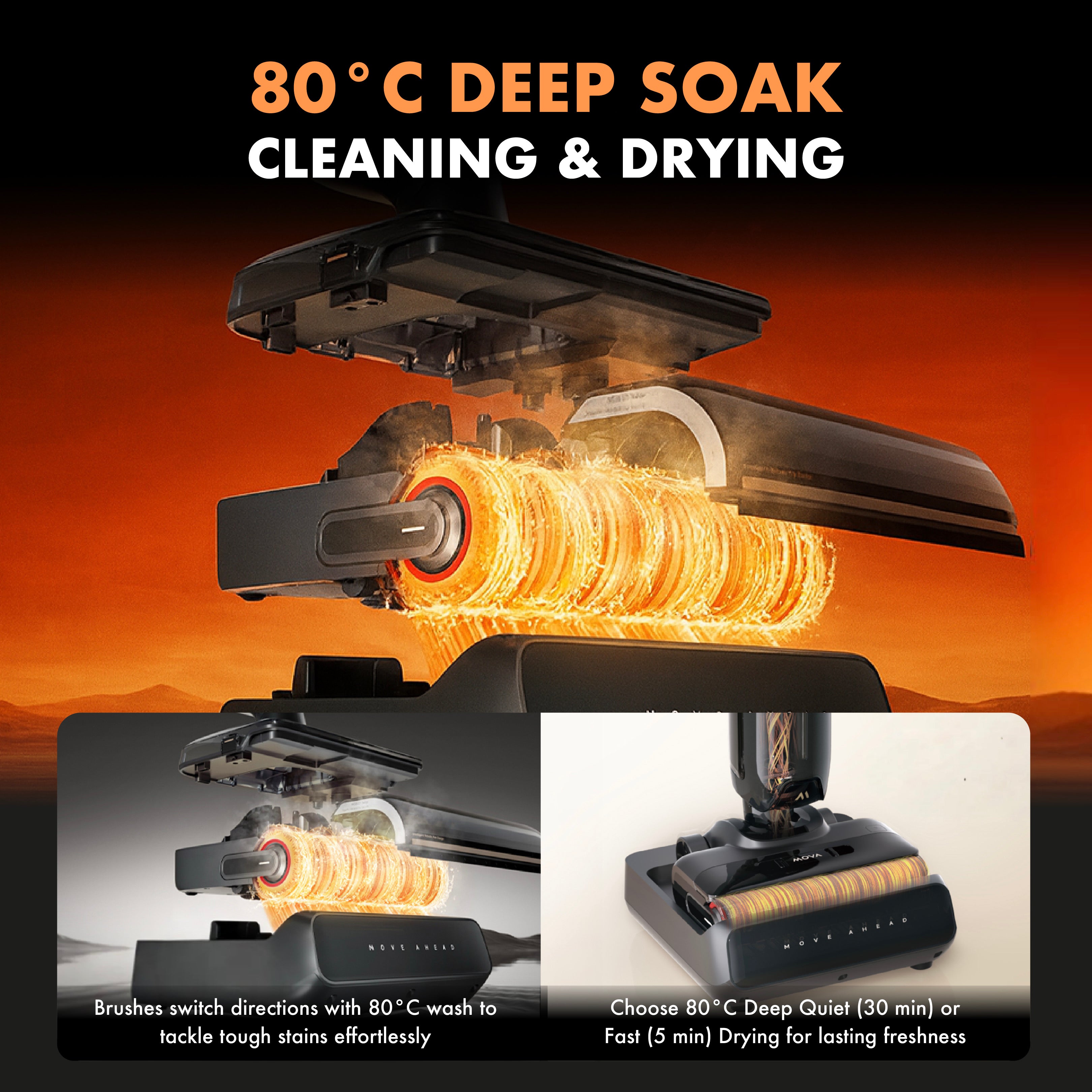 MOVA K30 Pro Wet Dry Floor Washer & Vacuum Cleaner | 80°C Self-Cleaning | 21,000Pa Versatile Suction | Deodorizer Stick