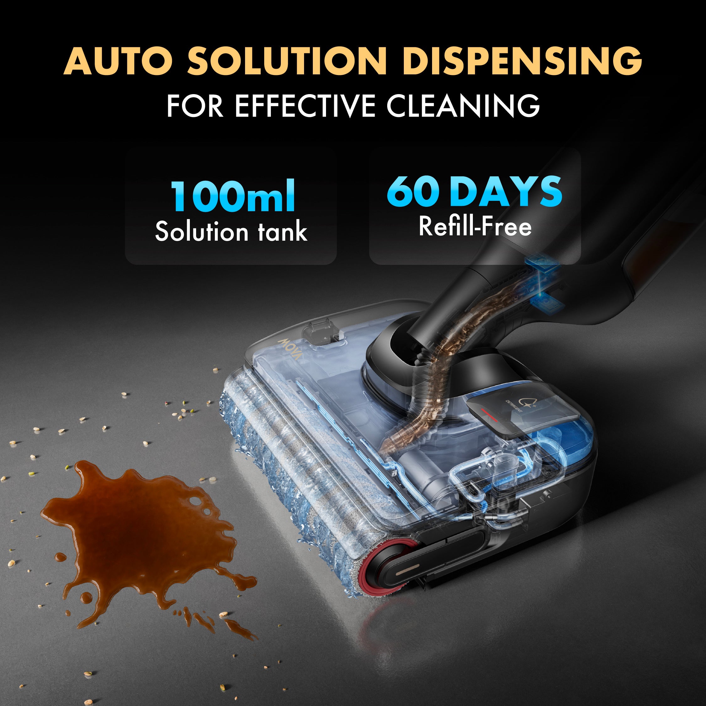 MOVA M50 Wet Dry Floor Washer & Vacuum Cleaner | 100% Anti-tangle | 100°C Self-Cleaning | Odor-Free Deodorizer