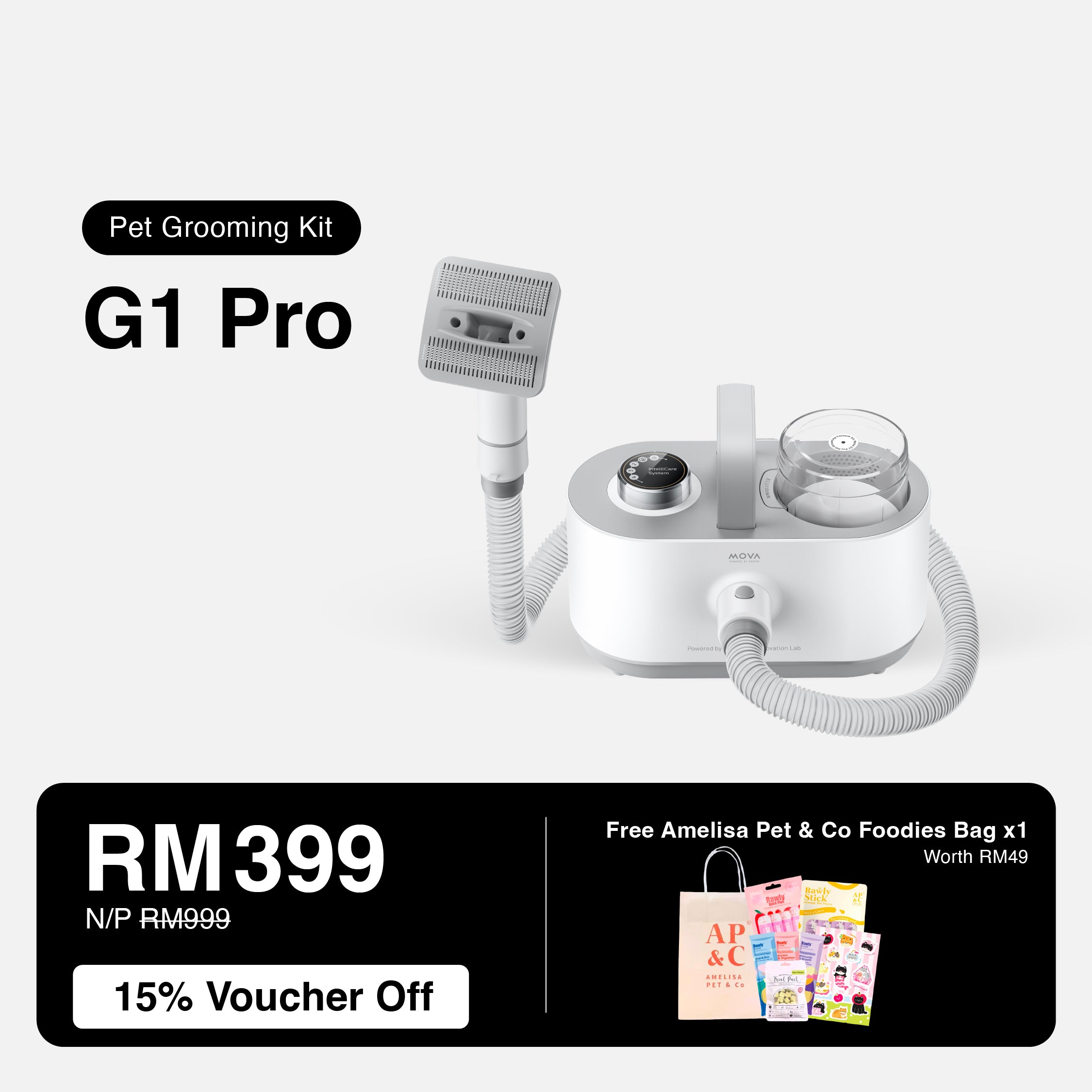 MOVA G1 Pro Pet Grooming Vacuum Kit