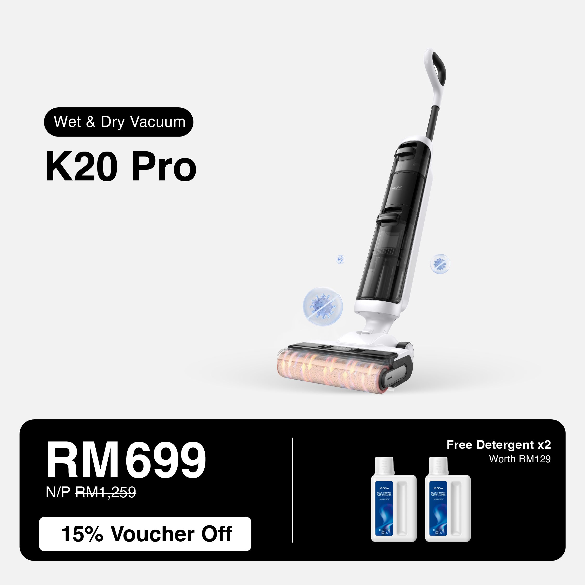 MOVA K20 Pro Wet Dry Floor Washer & Vacuum Cleaner