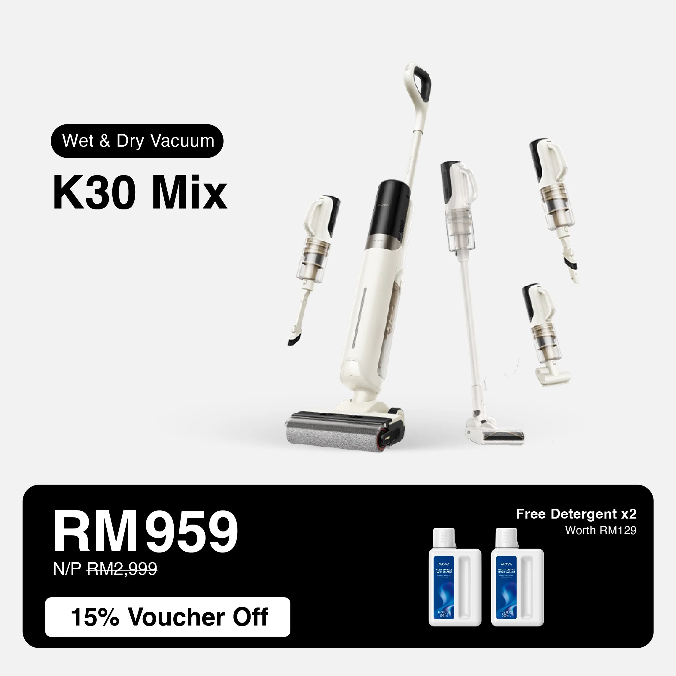Mova K30/K30 Mix Wet Dry Floor Washer & Vacuum Cleaner