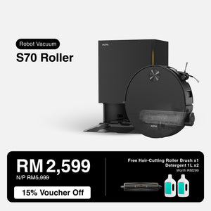MOVA S70 roller robot vacuum with front mopping roller and dust bin