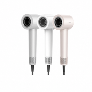 Hair dryer set with three slim handles and three round air nozzles