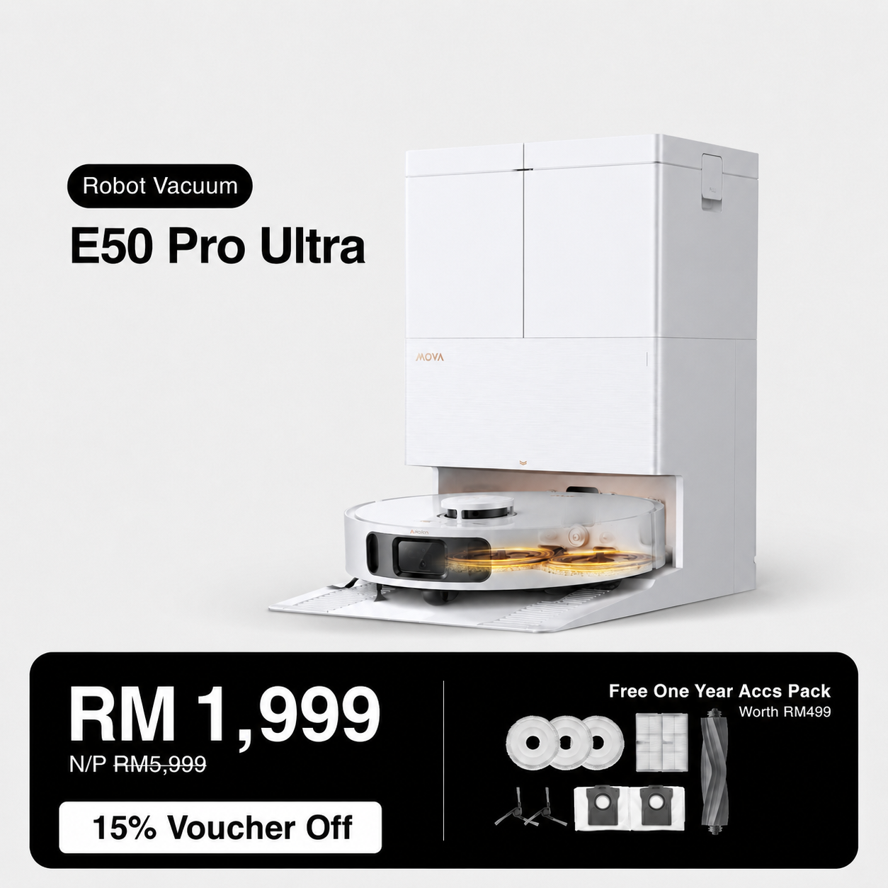 MOVA E50 Pro Ultra Smart Robot Vacuum