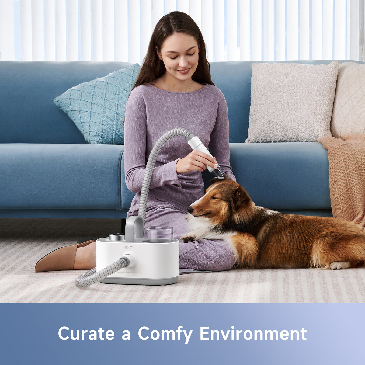 Pet grooming vacuum kit with flexible hose and grooming brush attachment