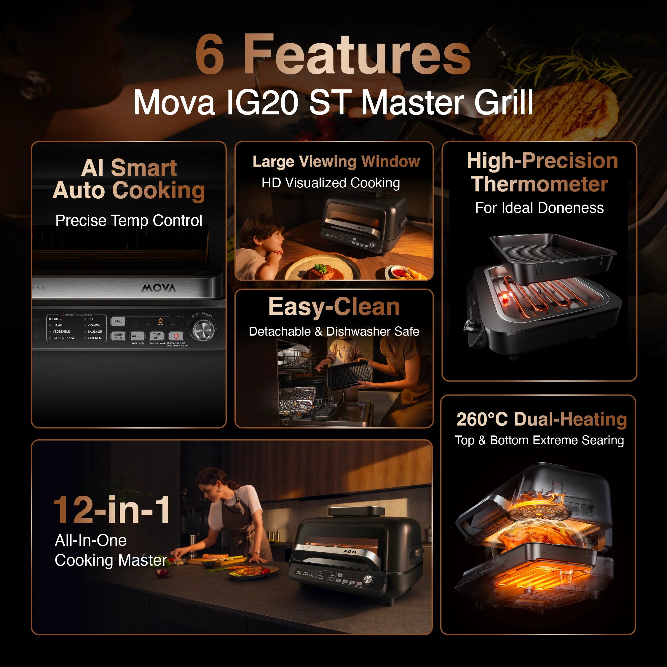MOVA IG20 ST MasterGrill AI Multi-Grill & Air Fryer