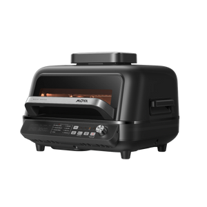 Multi-grill air fryer, black with control panel and front door