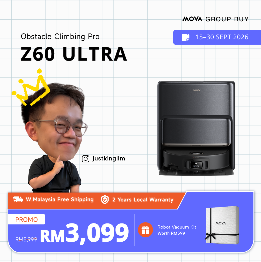 Black MOVA Z60 Ultra robot vacuum dock with charging base