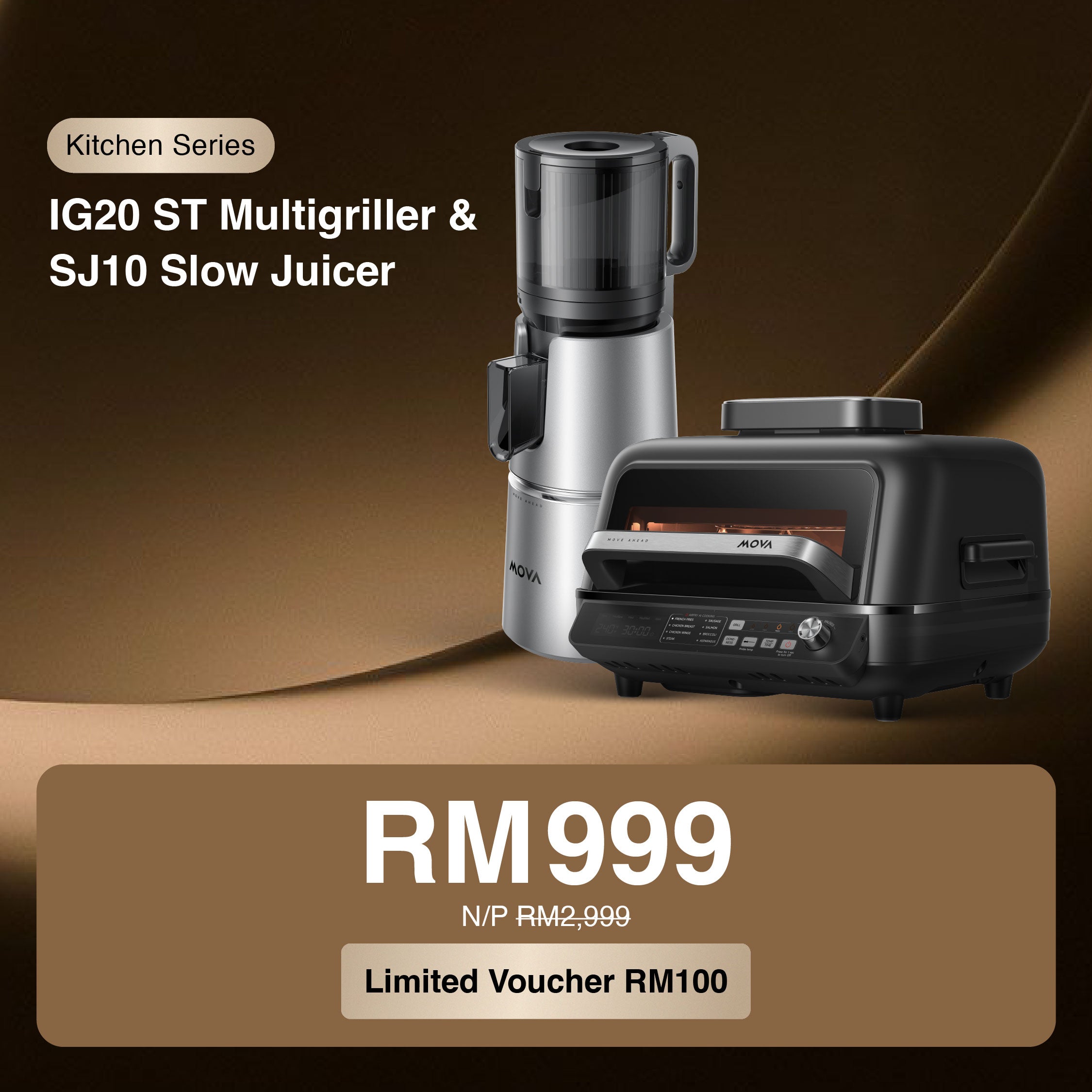 [THE DAD DEALS] MOVA Dad's Kitchen Duo - IG20 ST Multigriller & SJ10 Slow Juicer