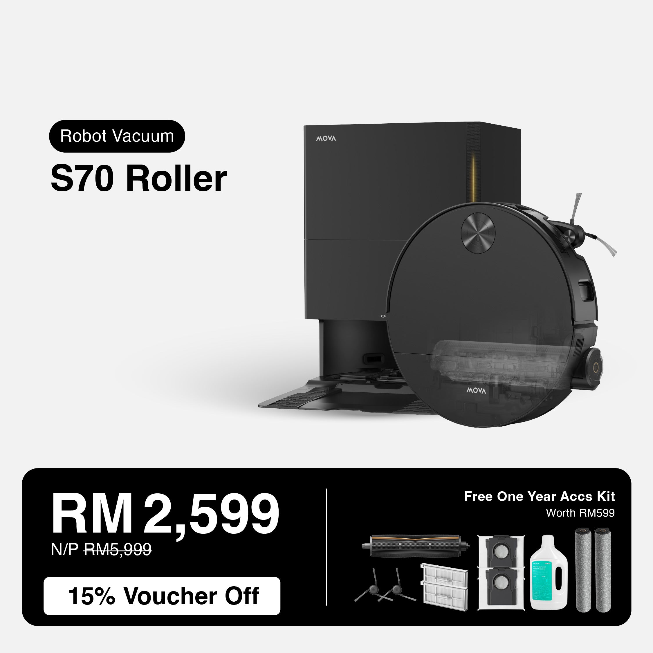 MOVA S70 Roller Smart Robot Vacuum