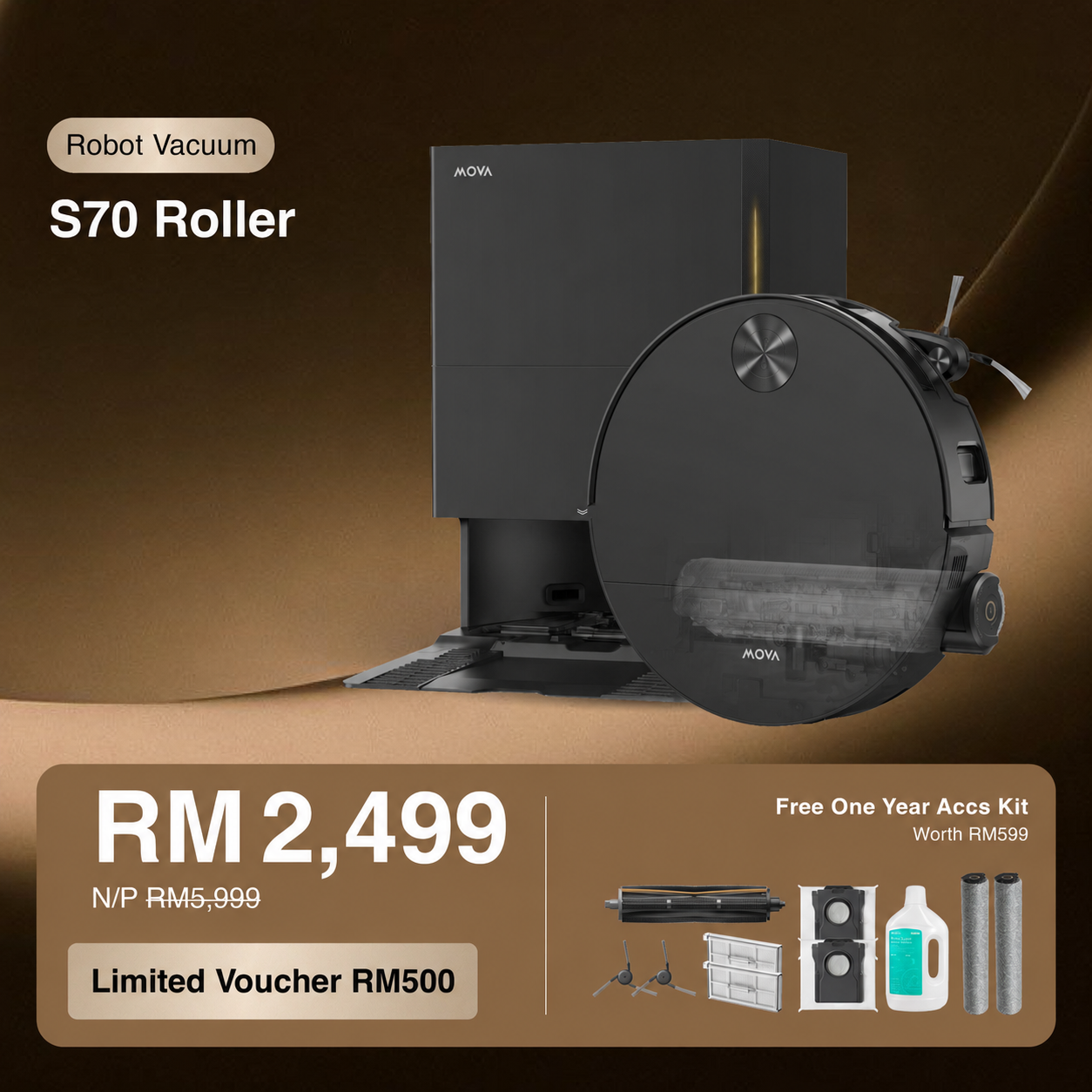 [THE DAD DEALS] MOVA S70 Roller Smart Robot Vacuum