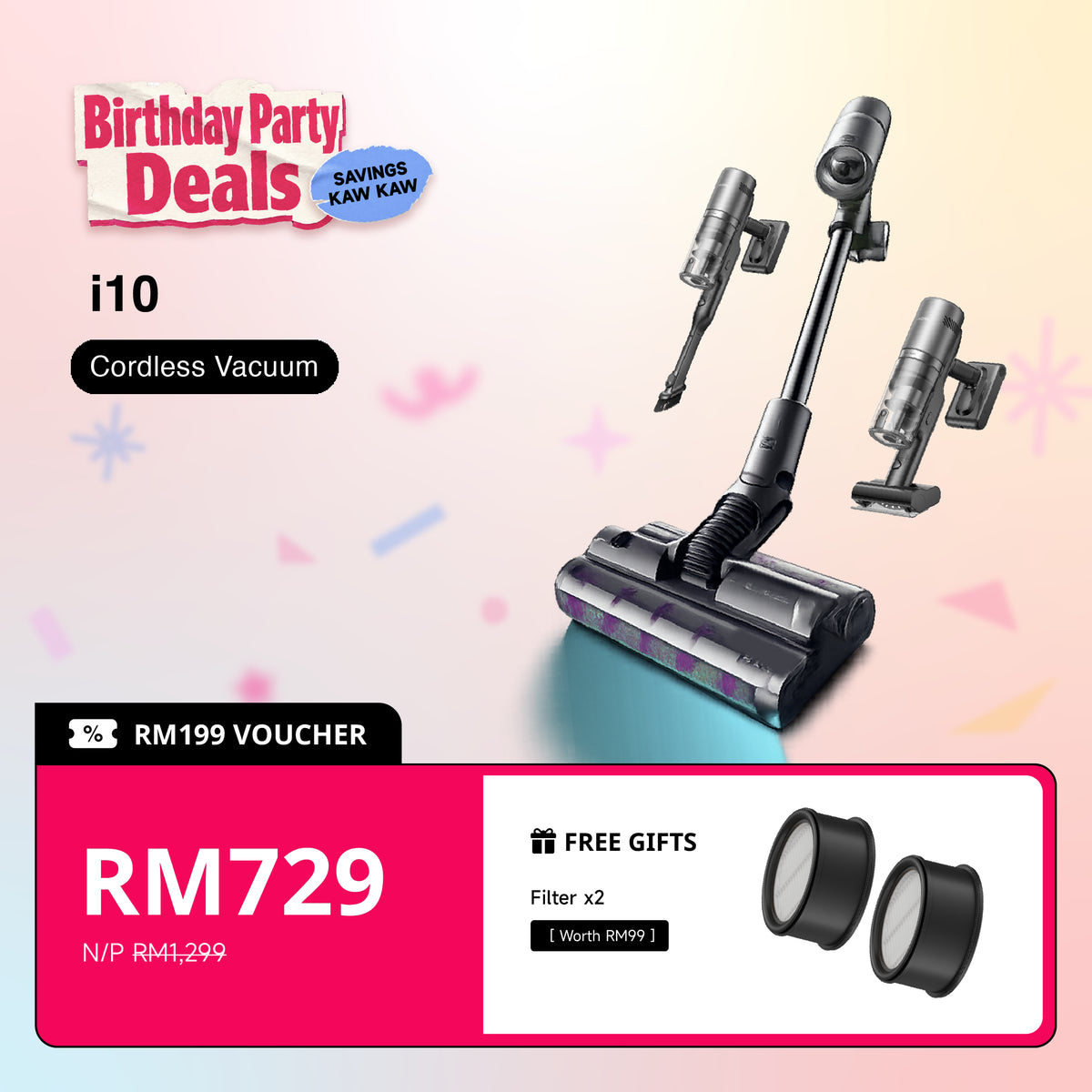 [Birthday Deal] MOVA I10 Cordless Stick Vacuum