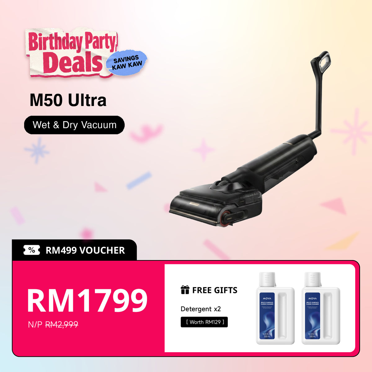 [Birthday Deal] MOVA M50 Ultra Wet Dry Floor Washer & Vacuum Cleaner