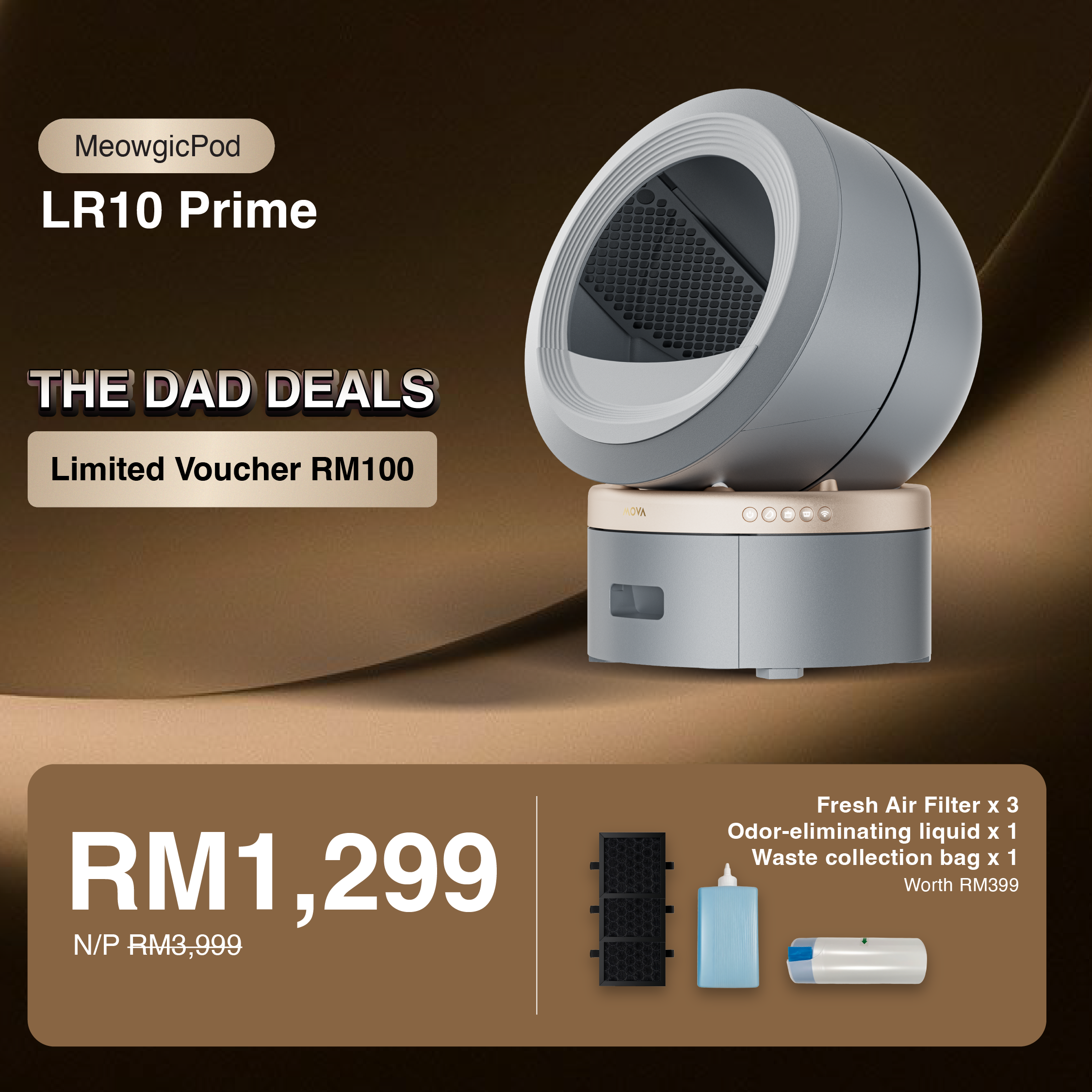 [THE DAD DEALS] MOVA MeowgicPod LR10 Prime Smart Pet Litter Box