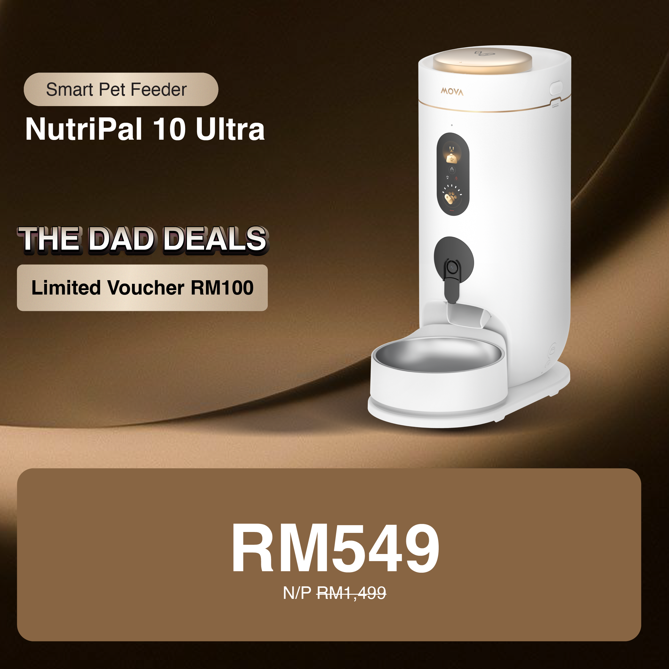 [THE DAD DEALS] MOVA NutriPal 10 Ultra Smart Pet Feeder