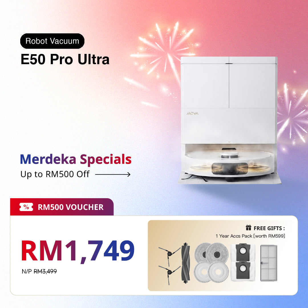 White robot vacuum package with clear window and charging base
