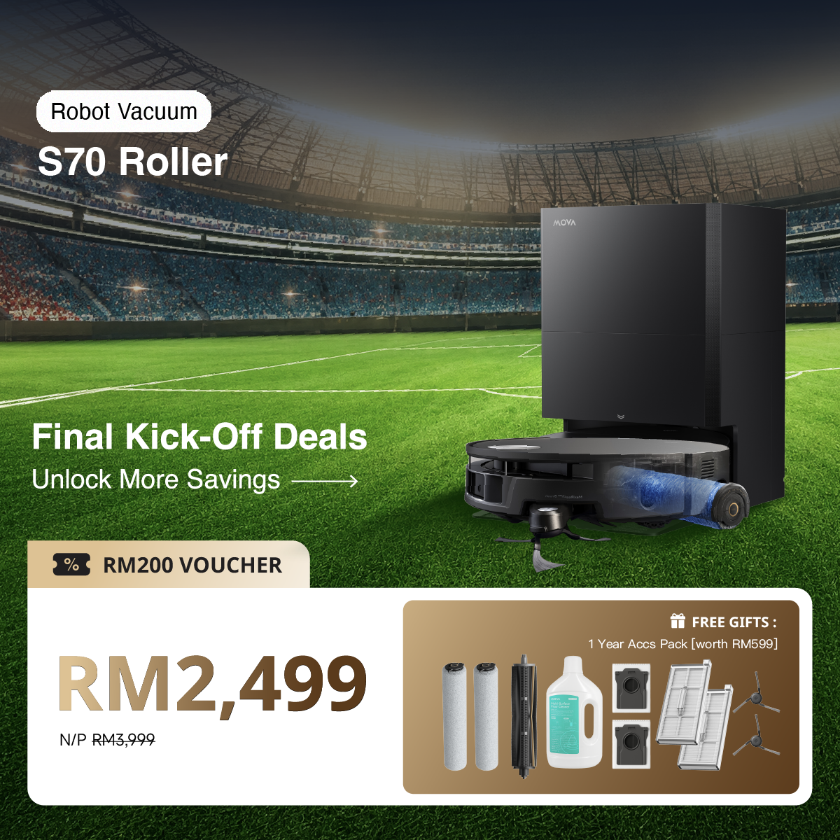 [Final Kick-Off Deals] MOVA S70 Roller Smart Robot Vacuum