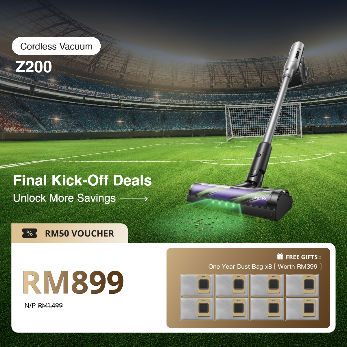 [Final Kick-Off Deals] MOVA Z200 Auto-Empty Stick Vacuum