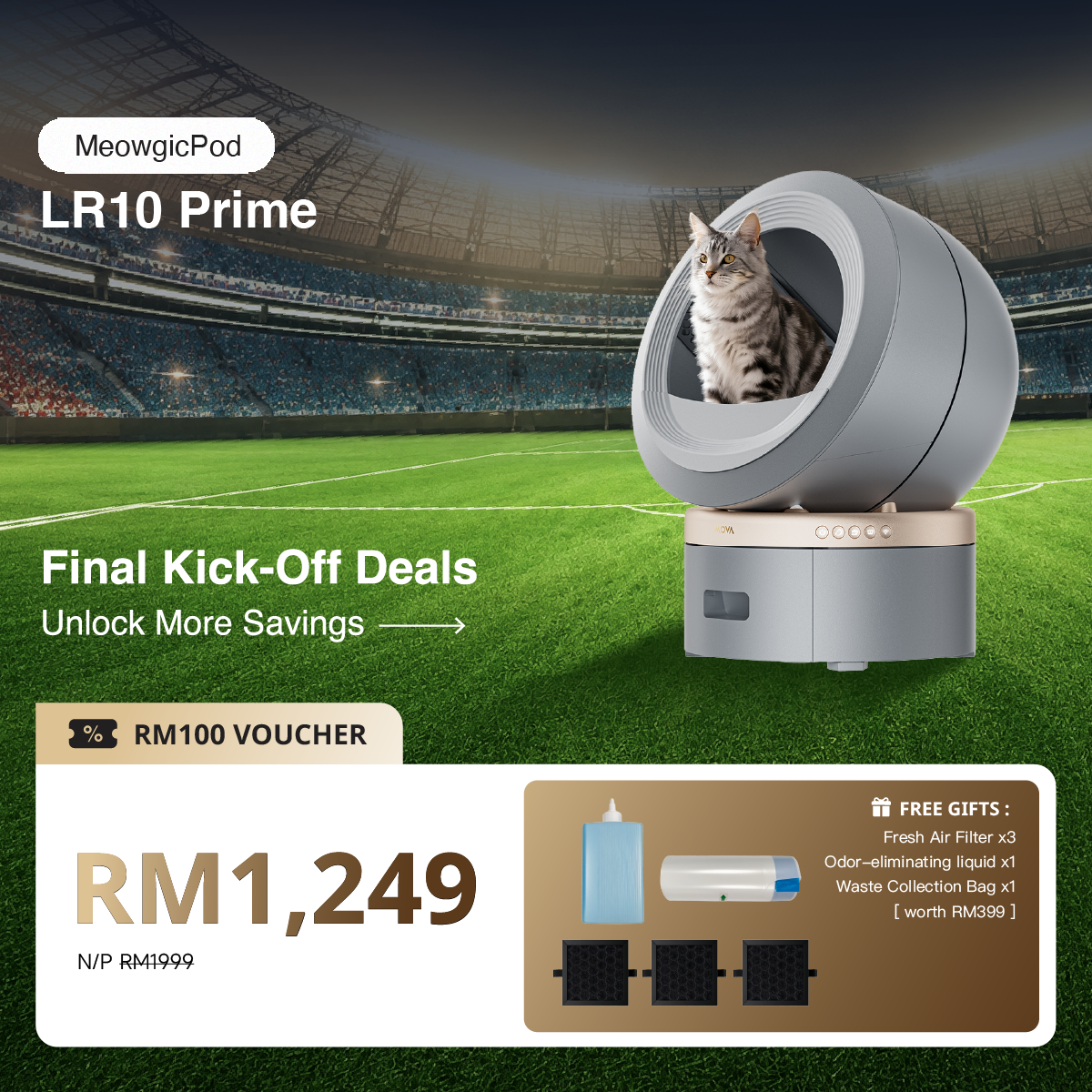 [Final Kick-Off Deals] MOVA MeowgicPod LR10 Prime Smart Pet Litter Box