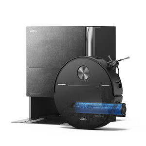 Smart robot vacuum with docking station and blue roller